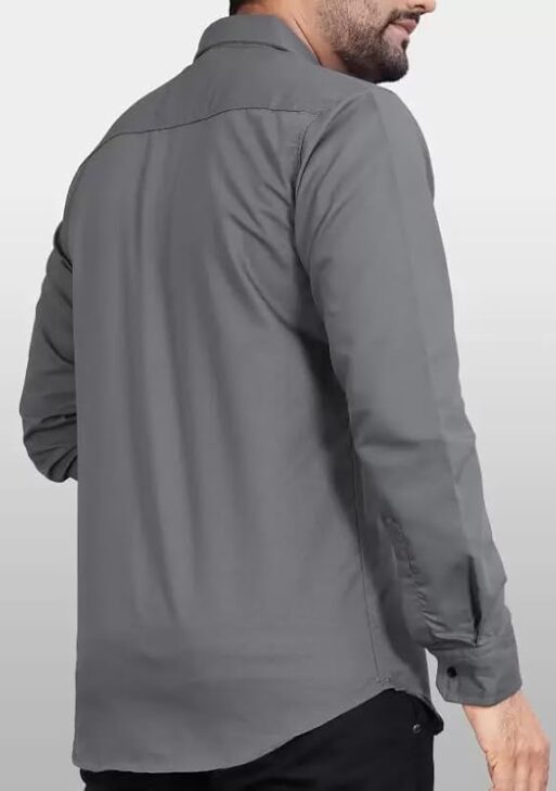 Men's Regular Fit Solid Soft Touch Cotton Casual Shirt with Pocket