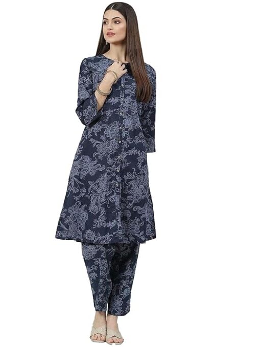 Cotton Co-ord Set Kurta Relaxed Pant Suit Set