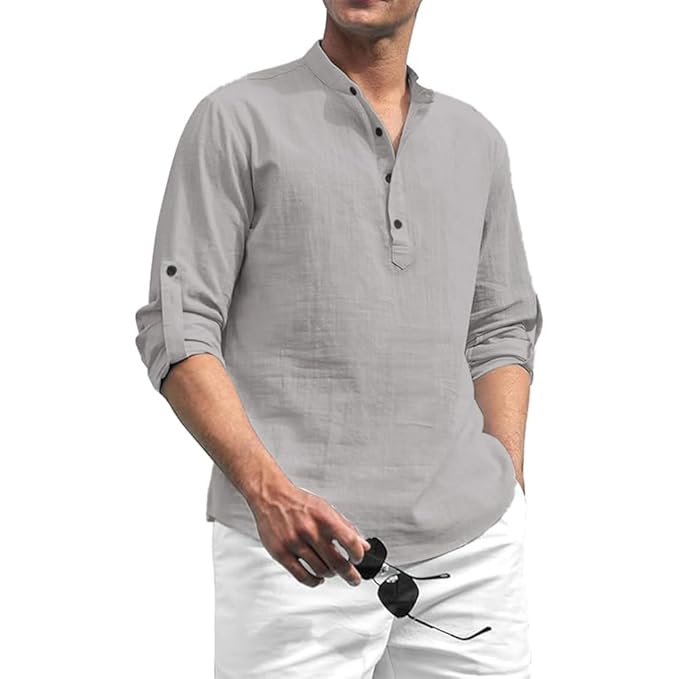 Cotton Blend Mandarin/Chinese Neck Short Kurta Straight Kurta