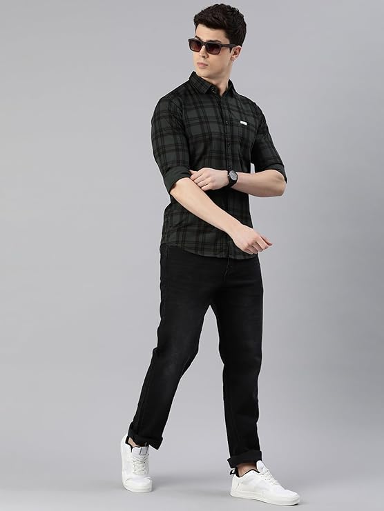 Small Checkered Slim Fit Cotton Casual Shirt - Image 3