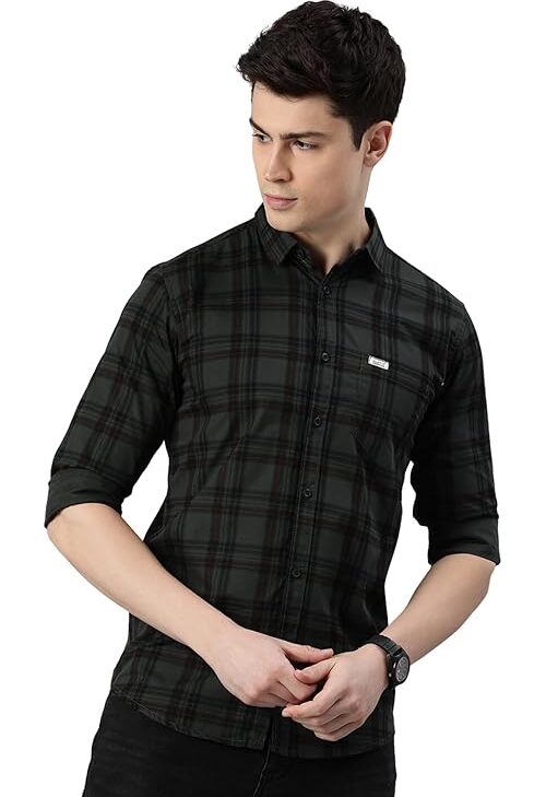 Small Checkered Slim Fit Cotton Casual Shirt