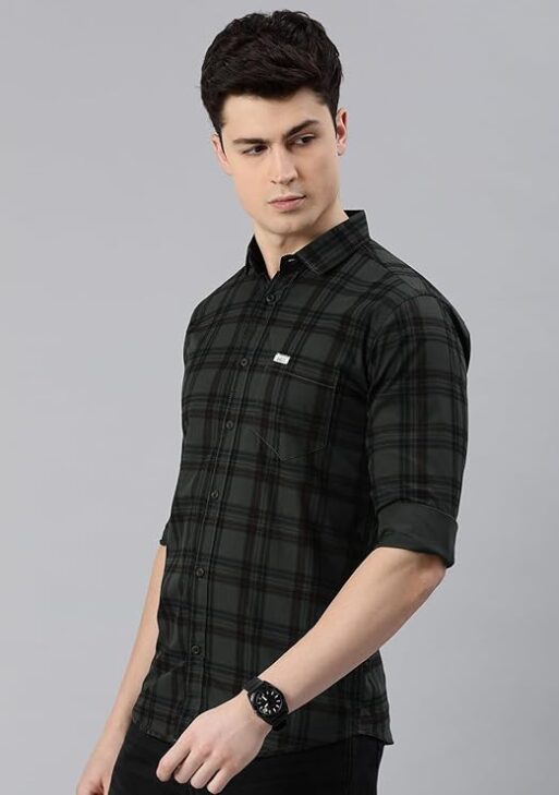 Small Checkered Slim Fit Cotton Casual Shirt