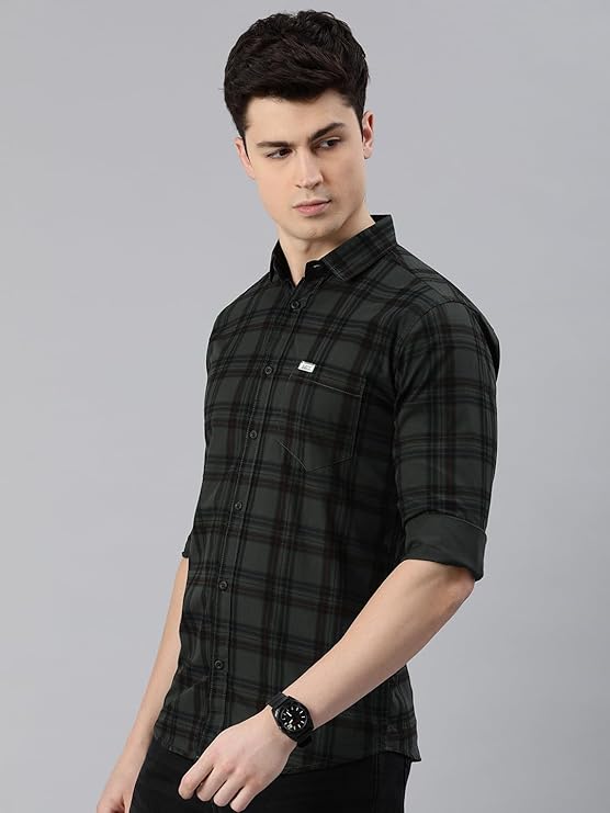 Small Checkered Slim Fit Cotton Casual Shirt - Image 1