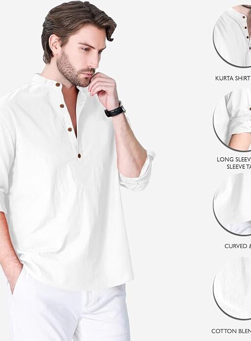 Solid Casual Regular Fit Mandarin/Chinese Collor Short Kurta