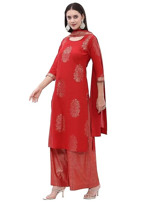 Straight Cotton Straight Kurta Palazzo Suit Set