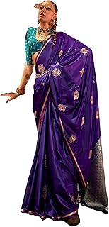 Women's Satin Silk Bagh Printed Saree With Unstitched Blouse
