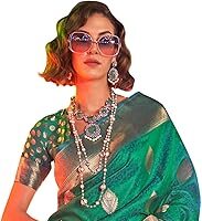 Women's Banarasi Silk Bagh Woven Design Saree With Unstitched Blouse Piece