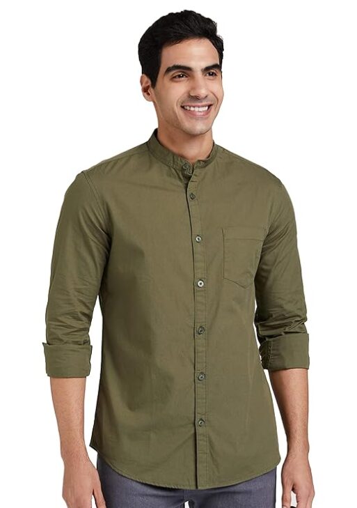 Chinese Collar | Casual | Plain | Full Sleeve | Summer