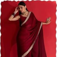 Women's Satin Solid Saree With Unstitched Blouse