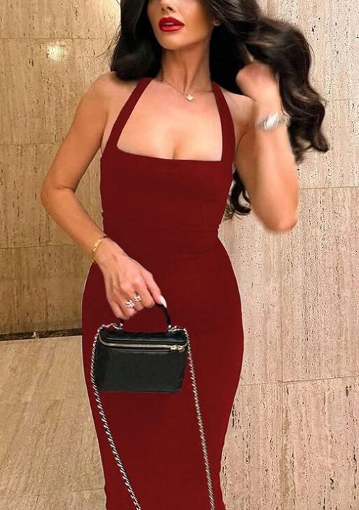 Neck Above Knee Length Stylish Western Bodycon Dress