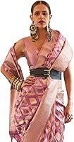 Women's Kalki Koechlin Banarasi Organza Silk Saree With Unstitched Blouse Piece