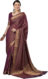 Women's Woven Design Georgette Kanjeevaram Saree With Unstitched Blouse Piece