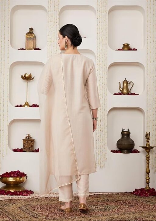 Women's Embroidered Kurta Pant Set with Dupatta